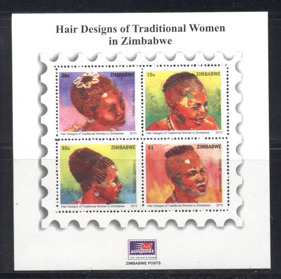 Zimbabwe 2013 Traditional Hair Designs superb sheetlet