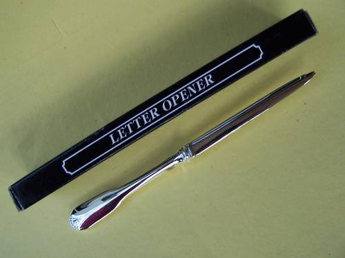 Silver Plated Letter Opener in Original Box