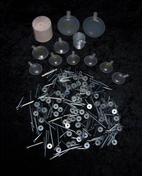 Cotter Pins, Washers, Squeakers, Growler for Bear Making. 248 Pieces + Free  Extras.