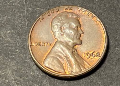 Excellent 1968 USA 1 cent coin
