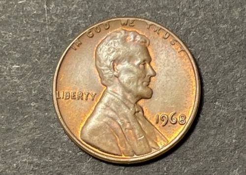 Excellent 1968 USA 1 cent coin