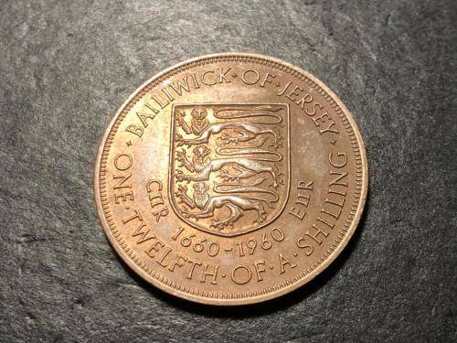 1660 to 1960 Bailiwick of Jersey 1/12 of a shilling (Penny) coin - Queen Elizabeth II