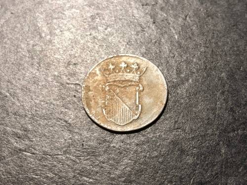 Scarce 1755 VOC half duit copper coin - 268 years old