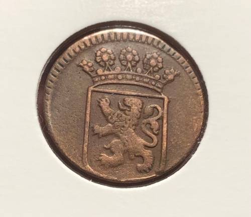 Very nice genuine 1734 VOC 1 duit copper coin