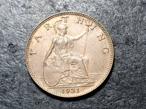 Very nice 1931 British 1/4 penny coin