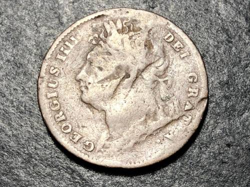 1826 1/4 penny (farthing) British coin - damaged