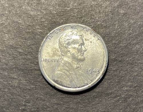 Brilliant a/UNC 1943 USA "Wheat penny"1 cent coin - Emergency WW2 Steel Issue