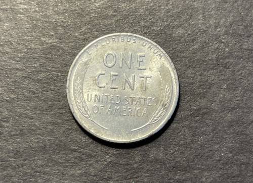Brilliant a/UNC 1943 USA "Wheat penny"1 cent coin - Emergency WW2 Steel Issue