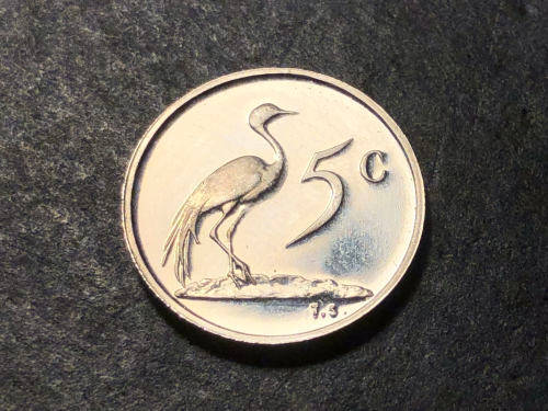 Brilliant Proof 1971 RSA 5 Cent coin