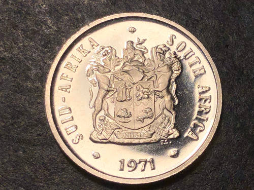 Brilliant Proof 1971 RSA 20 Cent coin