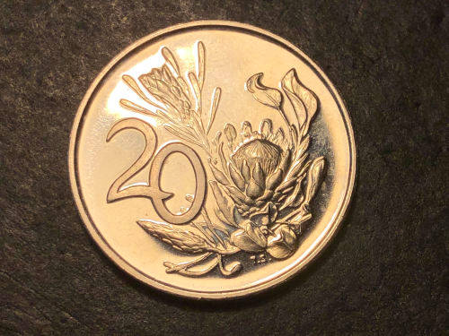Brilliant Proof 1971 RSA 20 Cent coin