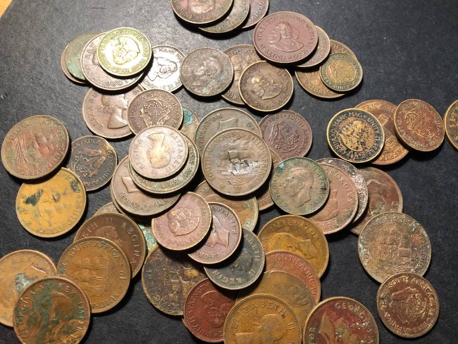 Large Collection of 57 Low grade South African Copper coins - 1926 to 1964