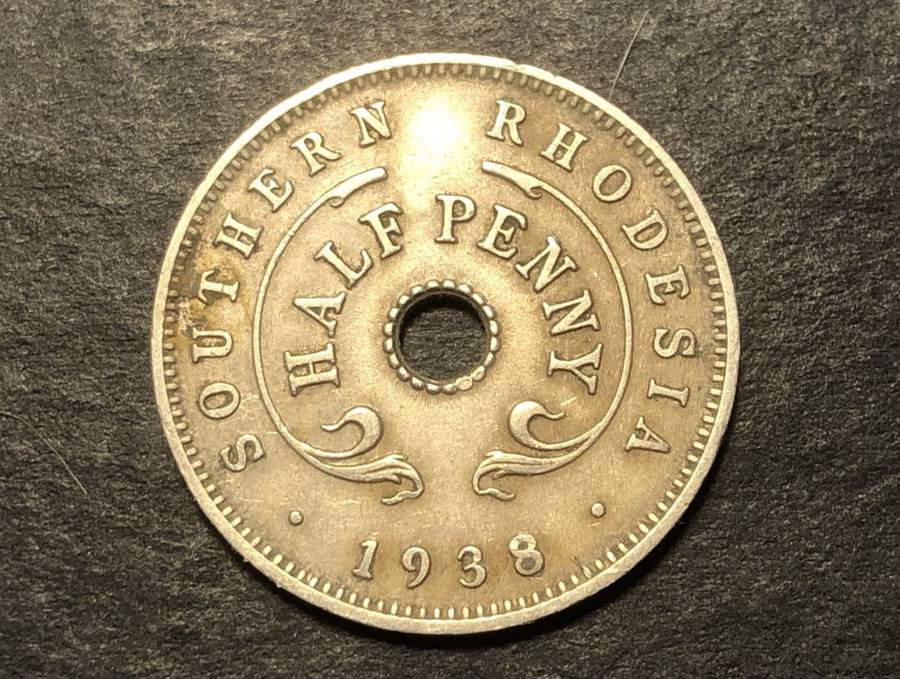 Scarcer 1938 ½ Penny coin from Southern Rhodesia - Only 240,000 minted