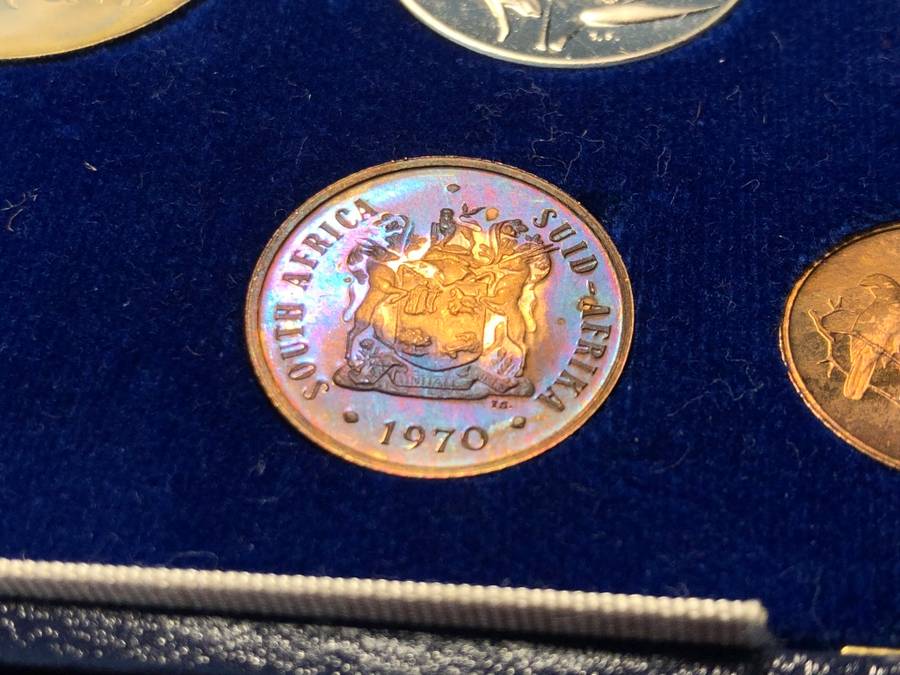 Scarce 1970 South African Short proof coin set - Complete in original blue box