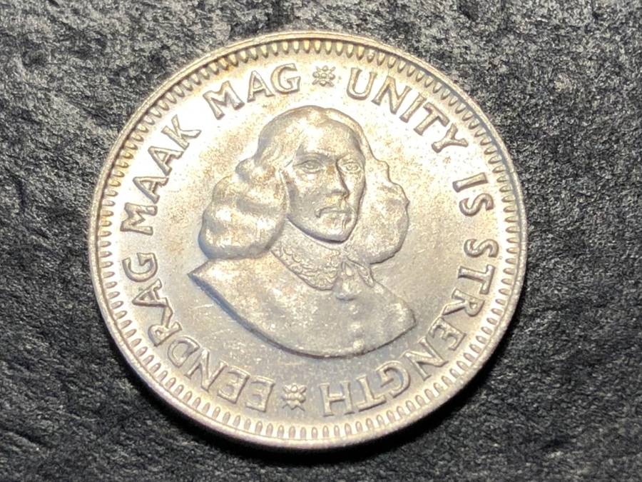 Silver 1961 Republic of South Africa 2 1/2 cent (tickey) coin
