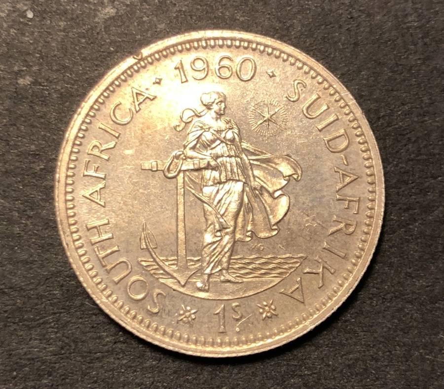 Scarce 1960 SA Union Silver 1 Shilling coin - Impaired Proof - Only 3,360 Minted