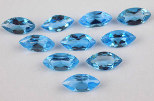 NATURAL INTENSE BLUE APATITE MARQUISE CUT GEMSTONE LOT 0.65CT - 9 PIECES!