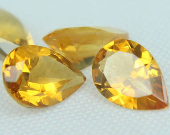 BEAUTIFUL GOLDEN BERYL NATURAL GEMSTONES PEAR SHAPED HELIODOR PAIR 2.50CT!!
