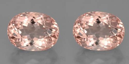 TOP QUALITY OUTSTANDING 1.41 MORGANITE OVAL PAIR SALMON PEACH COLOUR!!