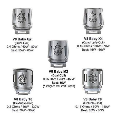 SMOK TFV8 Tank X-BABY M2 0.25 ohm COILS DUAL COIL CORE 1 PCS Atomizer  X8 Stick Replacement Head