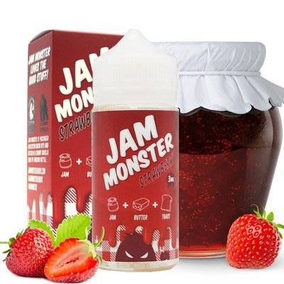 Strawberry 100ml by Jam Monster Eliquids 3mg E-liquid / Vape Juice/ Smoke Juice 100ml 3mg