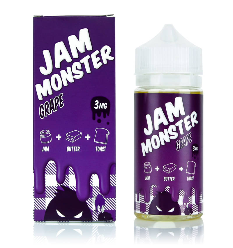 Grape 100ml by Jam Monster Eliquids 3mg E-liquid / Vape Juice/ Smoke Juice 100ml 3mg