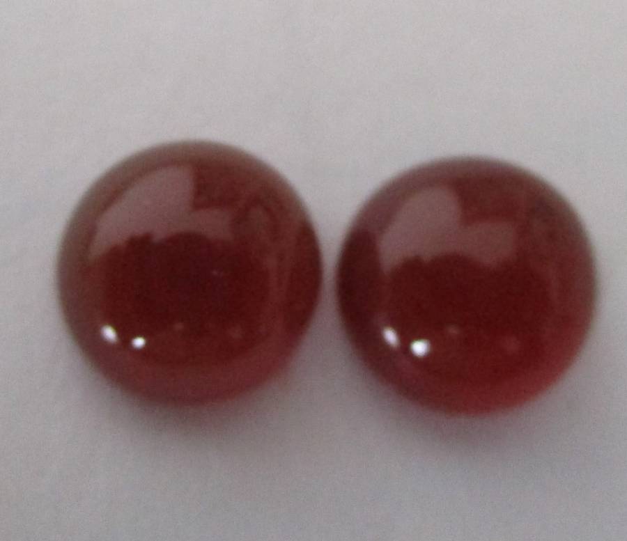 7.00 mm Round Cabochon cut Redish Carnelian T.W. 2.95ct. 2 pieceprice for both