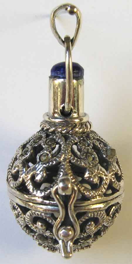 Stunning -Sterling Silver and Marcasite  Rattle Pendant