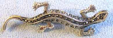 Sterling Silver and Marcasite " Lizard " Brooch