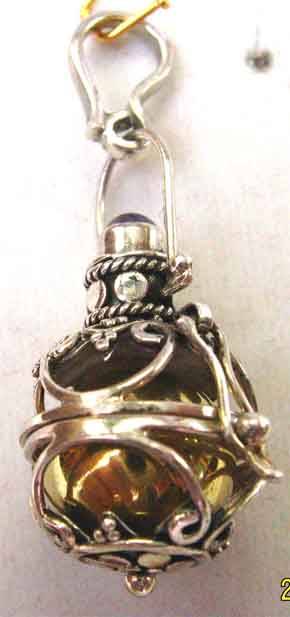 Sterling Silver Rattle Pendant
