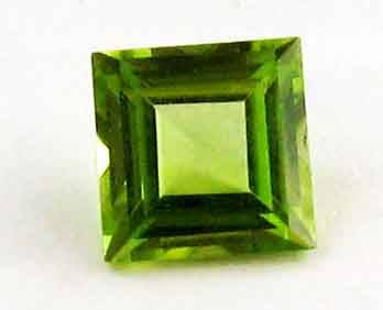 6.00 x 6.00 mm Square cut Peridot  0.99 ct.