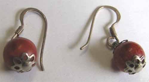 A pair of Sterling Silver and Carnelian Earrings