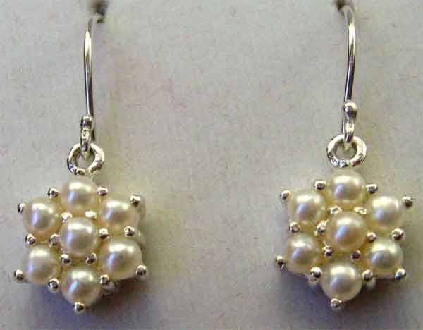 LOVELY STERLING SILVER AND PEARLS EARRINGS