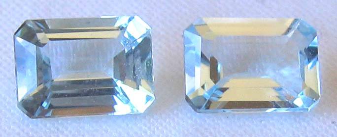 2 Pieces of 7.00 x 5.00 Emerald cut Aquamarines ,T. W. 1.66 cts.price /piece