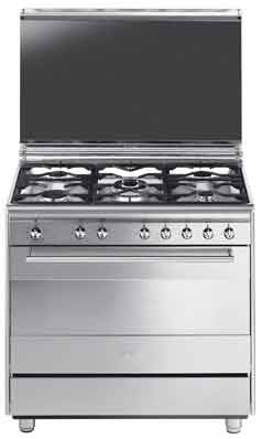 Smeg Gas/Gas SX91 S/Steel 90cm Cooker
