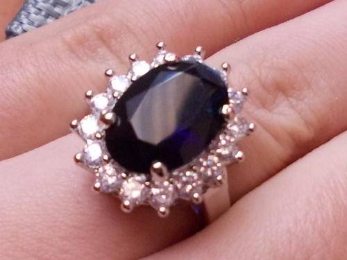 4.50ct Royal Blue Cubic Zarconia Engagement Ring