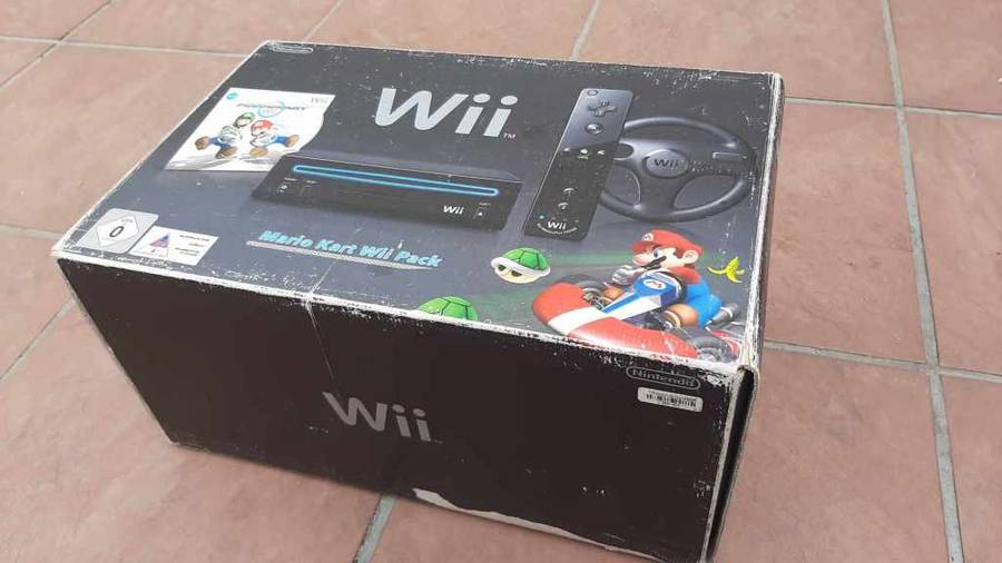 boxed wii console mario kart pack bundle complete