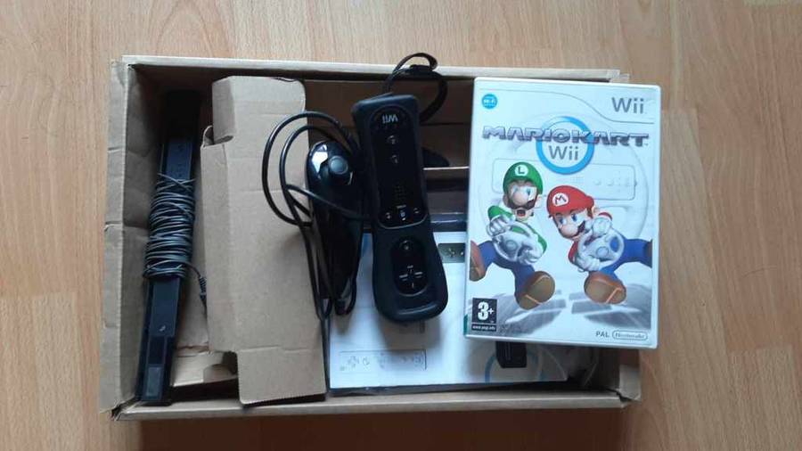 boxed wii console mario kart pack bundle complete