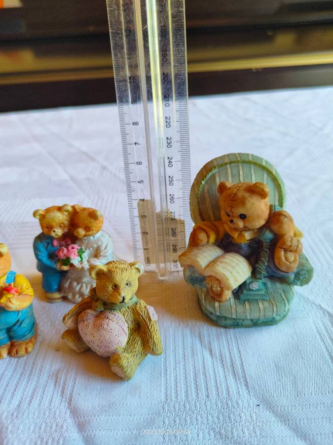 Adorable collection of mini bear figurines - perfect for printers tray