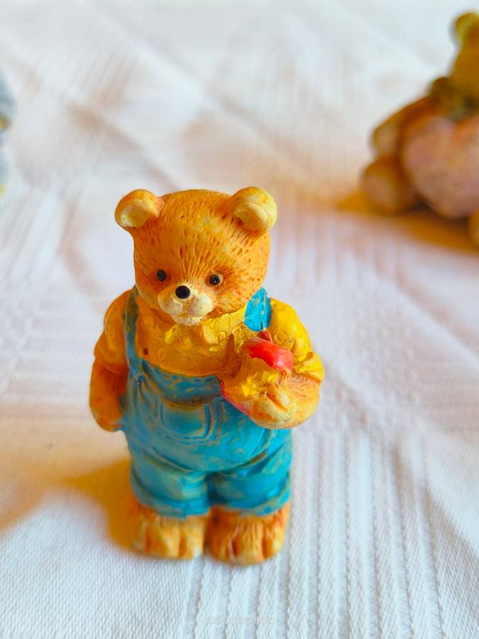 Adorable collection of mini bear figurines - perfect for printers tray
