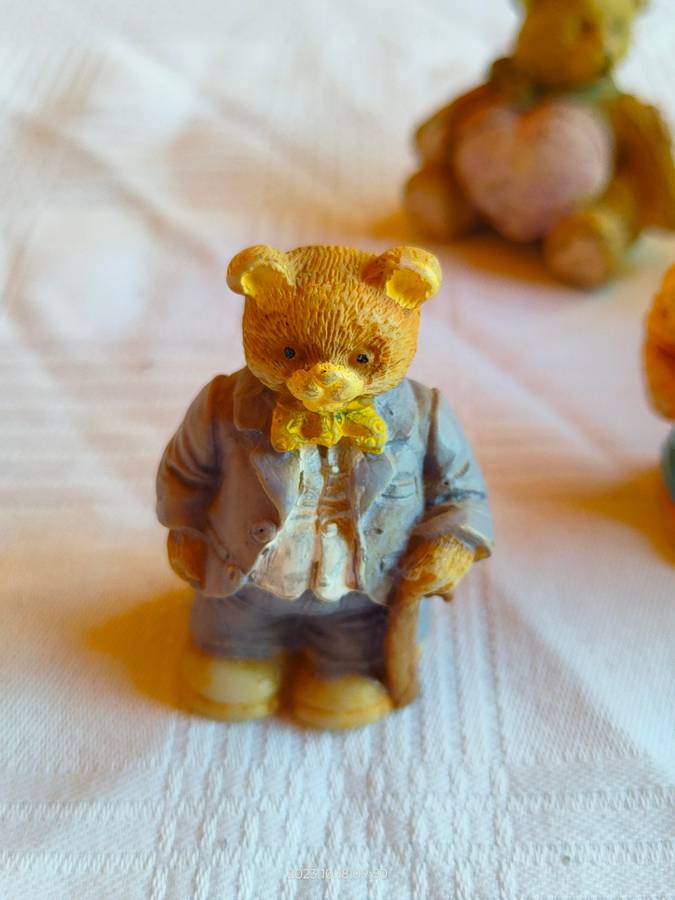 Adorable collection of mini bear figurines - perfect for printers tray