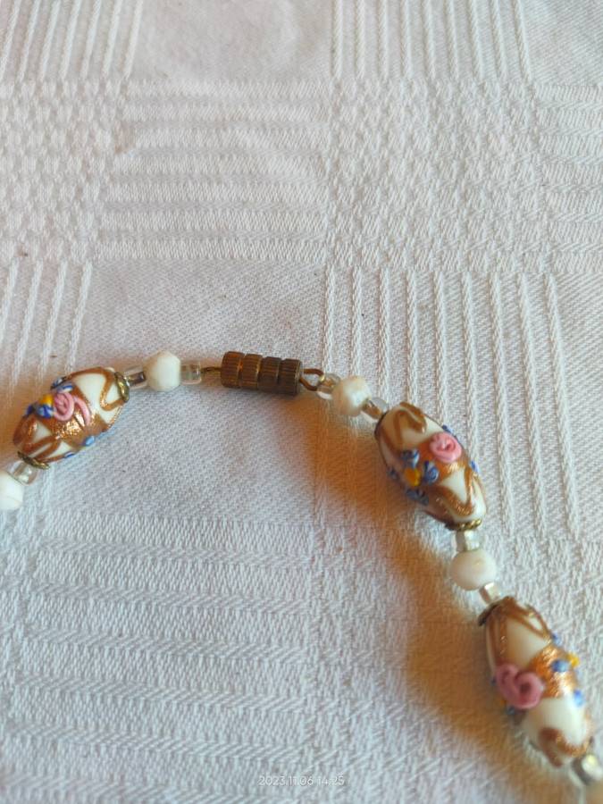 Stunning vintage 1950`s Murano wedding cake beads necklace