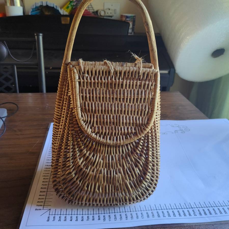 Vintage hippie style wicker bag
