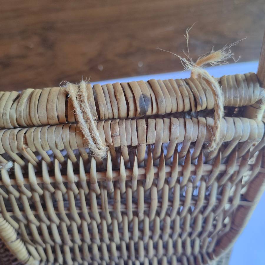 Vintage hippie style wicker bag