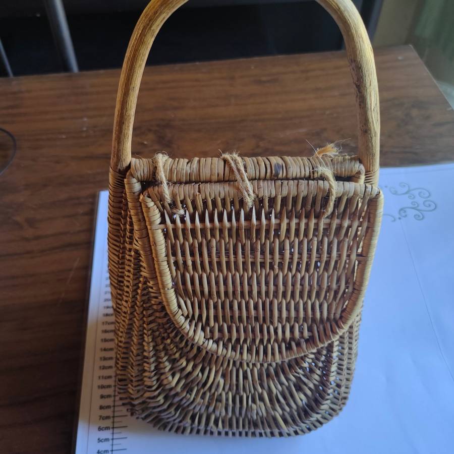 Vintage hippie style wicker bag