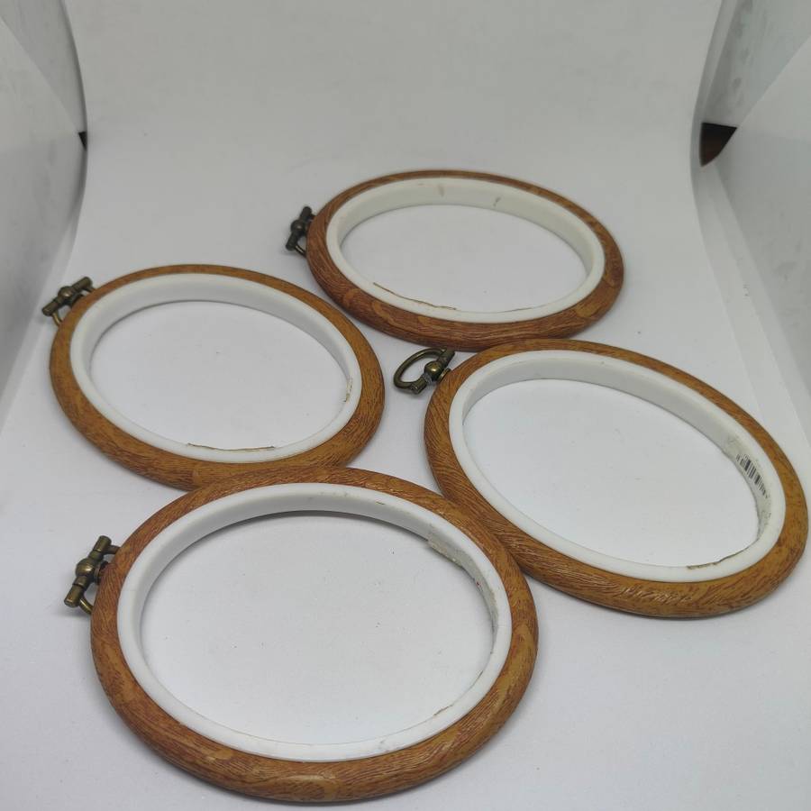 Four oval embroidery hoops