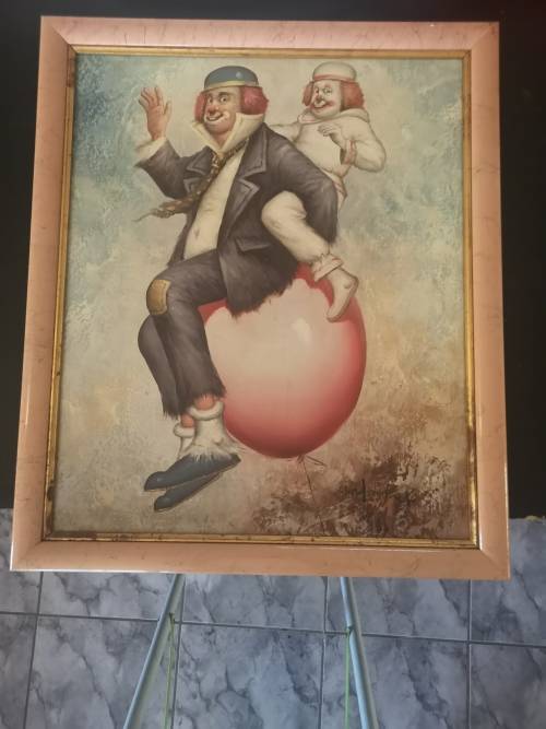 Mark down!! Original W Moninet clown painting