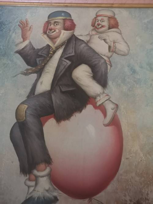 Mark down!! Original W Moninet clown painting