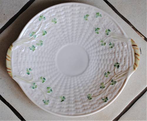 Belleek `Shamrock` Pattern Cake Plate