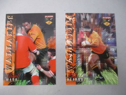 WALLABIES - RUGBY 2 TRADING CARDS - DANIEL MANU & PHIL KEARNS